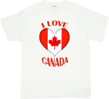 i love canada t shirt, custom white t shirts canada, custom t shirts canada, t shirts canada, regina screen printing, canada